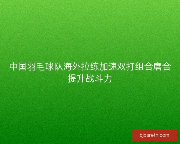 中国羽毛球队海外拉练加速双打组合磨合提升战斗力